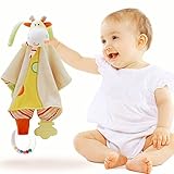 SHILOH Baby Soothing Towel Doll with Teether and Rattle 14.4inX14.4in Yellow Giraffe [並行輸入品]