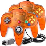 2パック N64コントローラー MODESLAB クラシック有線 N64 64ビットゲームパッド ジョイスティック Ultra 64ビデオゲームコンソール N64システム用 (透明オレンジ)