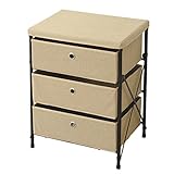 山善(YAMAZEN) 収納ボックス付きラック 3段 ベージュ JBR-3(BE)