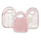 aden + anais (エイデンアンドアネイ) モスリンコットン スナップビブ 3枚セット (ピンクビーズ9750)