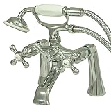Elements of Design ES2681X Victoria Deck Mount Clawfoot Tub Filler with Hand Shower, 6", Polished Ch