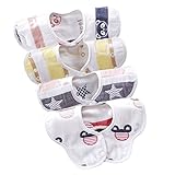 HUHU スタイ ビブ よだれかけ コットン100% 柔らかい スナップ 4枚セット 6重ガーゼ (セットB)