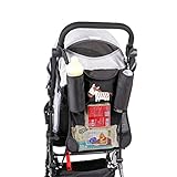 Feemom ベビーカー用バッグ ベビーカー ドリンクホルダー ポケット 小物収納バッグ 縦向き メッシュ