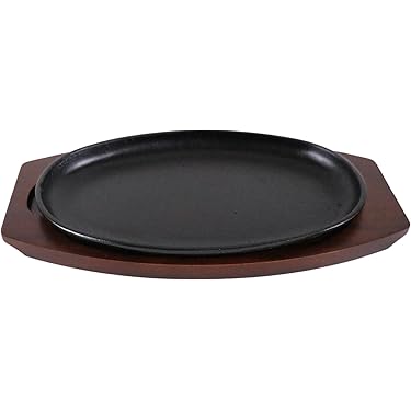 ステーキ皿 瓦型　19　5枚　新品未使用品　業務用　居酒屋　飲食店 ステーキ皿 IH対応 丸型 15cm 専用木台付き 鉄板皿 鋳物鉄 鉄板 鋳物