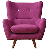 大川家具 アビライト 1人掛けソファ 5色から選べる ラウンドハイバック ソファ ピンク SKT-0126