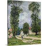 Alfred Sisleyプレミアムシックラップキャンバス壁アート印刷題名The Road to marly-le-roi、またはThe Road to Versailles、1875 11" x 1
