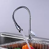 キッチンシンクシングルレバーの蛇口フレキシブルクローム真ちゅうスプリングキャップを引き出す