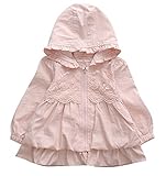 Plus Nao(プラスナオ) ウインドブレーカー バルーン フリル レース フード付き 女の子 女児 キッズ 子ども 幼児 長袖 かわいい キュート お ライトピンク 6【85cm】