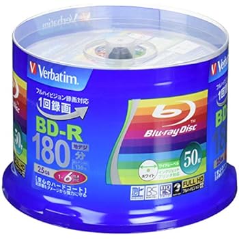 Verbatim バーベイタム 1回録画用 ブルーレイディスク BD-R 25GB  50枚 ホワイトプリンタブル 片面1層 1-6倍速 VBR130RP50V4