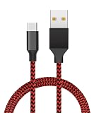 ZOMTOP USB Type C ケーブル3m USB-A to USB-C 高耐久編組急速充電 ケーブル タイプC ケーブル 高速データ転送 Xperia XZ3 XZ2 XZs、Galaxy S10 S10+ S9 S8 Note 10 9 8 A21 A30 A32 A41 A51、Switch PS5 Xbox Series、LGその他Android USB-C機器対応(レッド)