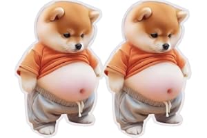 犬 お腹 シール 3D 立体 ぷにぷに シール やわらかい ステッカー スマホ 手帳用 デコレーション セット (犬B 2枚)