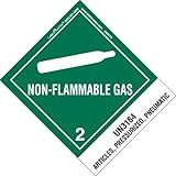Labelmaster HSN7750 Non-Flammable Gas Label UN3164 Articles Pressurized Pneumatic Hazmat 4.75 x 4 (P