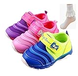LAZA 女の子 男の子 キッズ ベビー 子供靴 通学靴 運動靴 ベビーシューズ スニーカー (内寸12.5cm, ブルー)