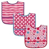 Luvable Friends (ルバブルフレンズ) 食事用 防水 ビブ スタイ ベビー ポケット付 エプロン 3枚組 (ピンク) [並行輸入品]