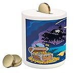 海賊コインボックスBank by lunarable、found treasure chest in Cave Mystery Hideout Pirate with Lantern Sailing 