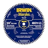 Irwin Tools 1807370 Marples Laser Cut 10-Inch 80-Tooth Hi-Alternate Tooth Bevel Circular Saw Blade [