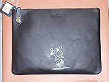 コーチ スヌーピー クラッチバッグ ブラック Coach x Peanuts Snoopy Black Leather Large [並行輸入品]