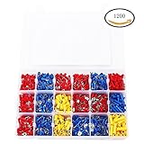 GekBot 1200pcs Mixed Assorted Lug Kit Insulated Electrical Wire Connector Terminal Spade Ring Fork S