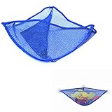 Huele Bath ToyメッシュオーガナイザーバスルームストレージNet BagTriangleバッグオーガナイザーホルダーおもちゃHammock with Suctionカップ(ブルー、7 " 