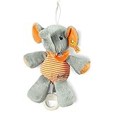 Steiff Trampili Elephant Music Box (Grey/Orange) by Steiff