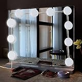 AOLVO Vanityライト、メイクアップミラーライトハリウッドスタイルLEDバニティミラーライトキットを調光機能付きライト10電球器具Strip forメイクアップテーブルで設定浴室、ドレッシング
