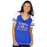 NHL Edmonton Oilers女性のクルーネックティー、ロイヤル、Large