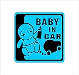 ノーブランド 青 BABY IN CAR 赤ちゃん&車 シール ステッカー デカール