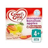 マンゴー、バナナ、りんご＆ベビーライスフルーツポット4×100グラム (Cow & Gate) - Cow & Gate Mangoes, Bananas, Apples & Baby Rice Fr