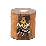 Rusticity木製貯金箱子供と大人 – Elephant design|ハンドメイド| ( 4 x 4 in )