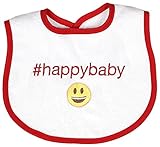 Raindrops Happy Baby Hashtag Bib, Cherry Red by Raindrops