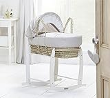 Clair de Lune Bedtime Story Palm Moses Basket with Quilted Liner