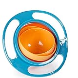 ベビーキッドFeedingボウル料理おもちゃ360度回転Non Spill面白いクリエイティブUFO、ブルー