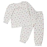 西松屋 [EFD] 裏パイル起毛カラフルリボン総柄スモックパジャマ 【100cm・110cm・120cm・130cm・140cm】　100