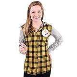 NFL Pittsburgh SteelersレディースNFLレディース軽量フランネルフード付きジャケット、XL