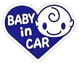 Sticker Shop Haru BABY ＩＮ CAR マグネット ハート 15cm ブルー
