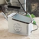 ガーデニング雑貨　ジョウロ　ブリキ缶　S　ホワイト