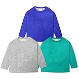 (ネイビー/90cm)ベビー服 男の子 Tシャツ 長袖 Moujonjon ムージョンジョン ローゲージ接結素材 裏ボーダー 刺繍 日本製 男児 ベビー