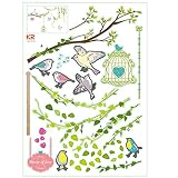 ウォールステッカー 木 [木 鳥 鳥かご] おしゃれ 壁紙シール ウォールシール はがせる DIY 壁紙 シール