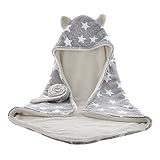 【Shuave】 ベビー 赤ちゃん 新生児 毛布 ブランケット バスタオル お昼寝 ふわふわ 出産祝い (グレー)