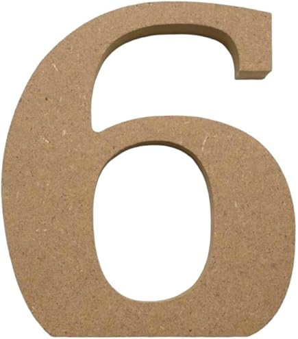 Amazon.co.jp: 木製 オブジェ 切り文字 6 数字 Mサイズ 約9cm : ホーム