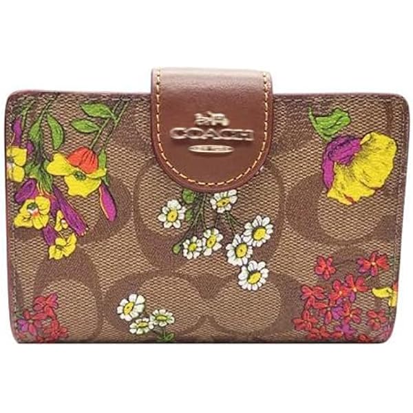 コーチ COACH シグネチャー ストロベリープリント ミディアム 二つ折り財布 コーチ COACH コーチ レザー財布 COACH アウトレット