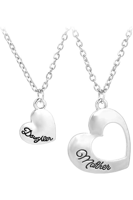 Mom Daughter Necklace Set Mother 