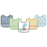 アメリカで人気! Luvable friends 食事用 防水 ビブ スタイ ベビー ポケット付 エプロン 5枚組 ラバブルフレンズ (ダイナソー)