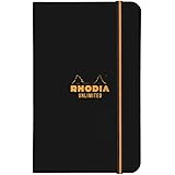 RHODIA(ロディア) ロディア ノート UNLIMITED 5mm方眼罫 ポケットサイズ 120ページ ミシン目入 無線綴じ PEFC認証取得 アンリミテッド ブラック 9×14cm RHODIA cf118958
