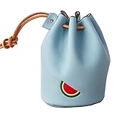 Ishow 小銭入れ レディース 小さなバケツ形 可愛い果物の模様 巾着タイプ 巾着袋 小銭財布 小さい財布 小財布 手のり財布 カード コイン入れ 札入れ 小銭 鍵 コンパクト用 子供用 5色入荷 