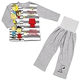 スヌーピー 腹巻付き パジャマ 長袖 上下セット[341156780] 80cm グレー