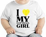 I Love My Softball Girl Slogan オーガニックベビーTシャツ 12 - 18 Months