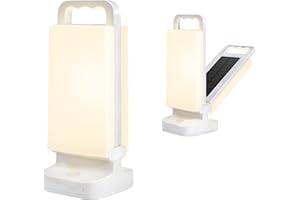 LED ソーラー ランタン, Lepwings USB充電 キャンプランタン ソーラーライト 4400mAh モバイルバッテリー機能付き 折り畳み式 無段階調光 ハンドル付き 防水 アウトドア 非常用 防災グッズ 停電 節電対策 ホワイト