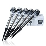 A-szcxtop 5 Pcs太陽エネルギー　屋外ステンレス太陽光発電LEDライト　ガーデン芝生ランプ　景観照明道具