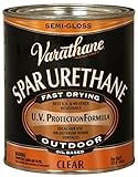 Rust-Oleum Varathane 9441H 1-Quart Classic Clear Oil Based Outdoor Spar Urethane, Semi-Gloss Finish 
